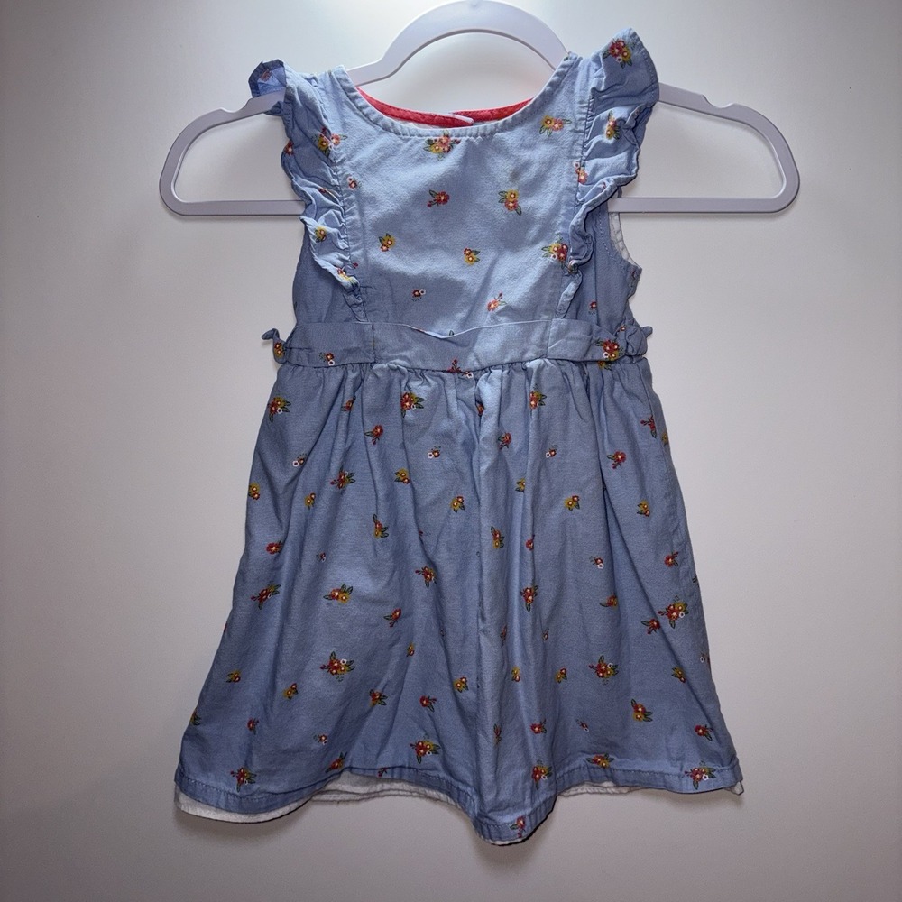 Penelope Mack Girls Chambray Floral Size 4T Dress Cottagecore Casual Chic Preppy - Picture 1 of 6